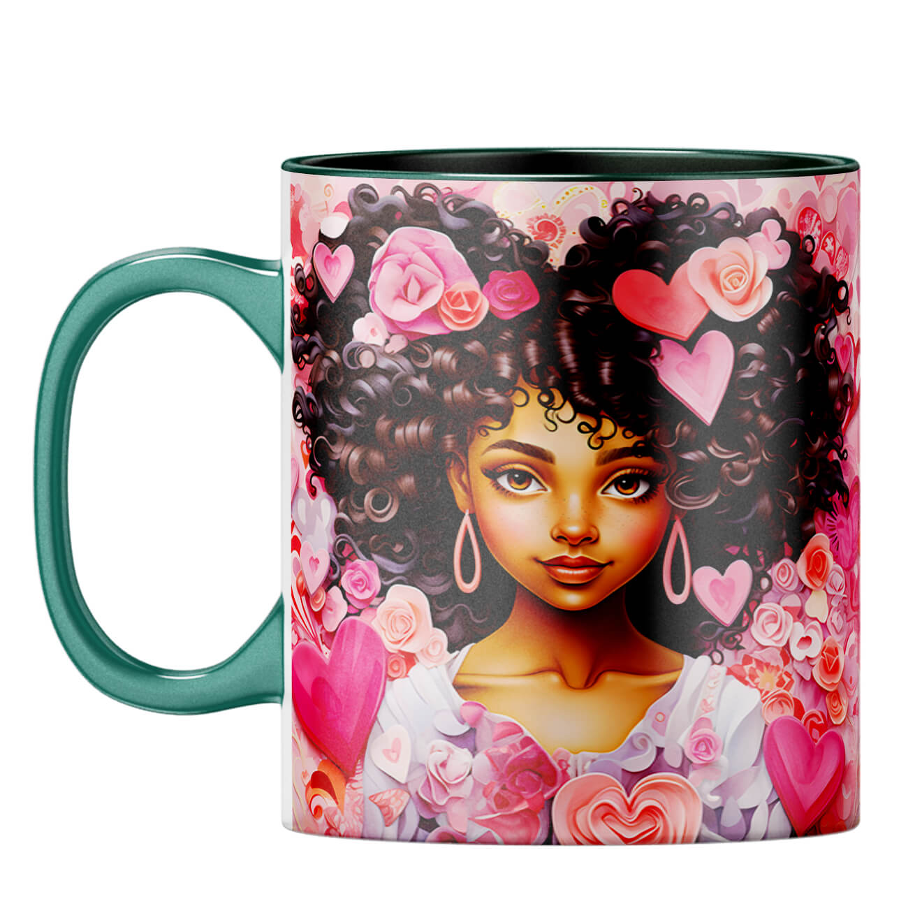 YuBingo Expressive Eyes Coffee Mug Dark Green