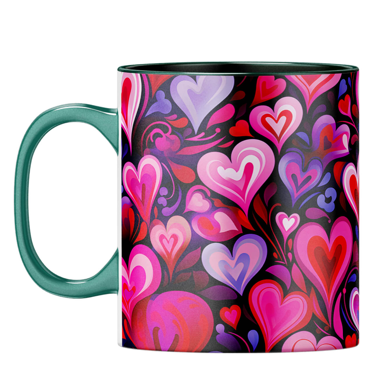YuBingo Expressive Hearts Harmony Coffee Mug Dark Green