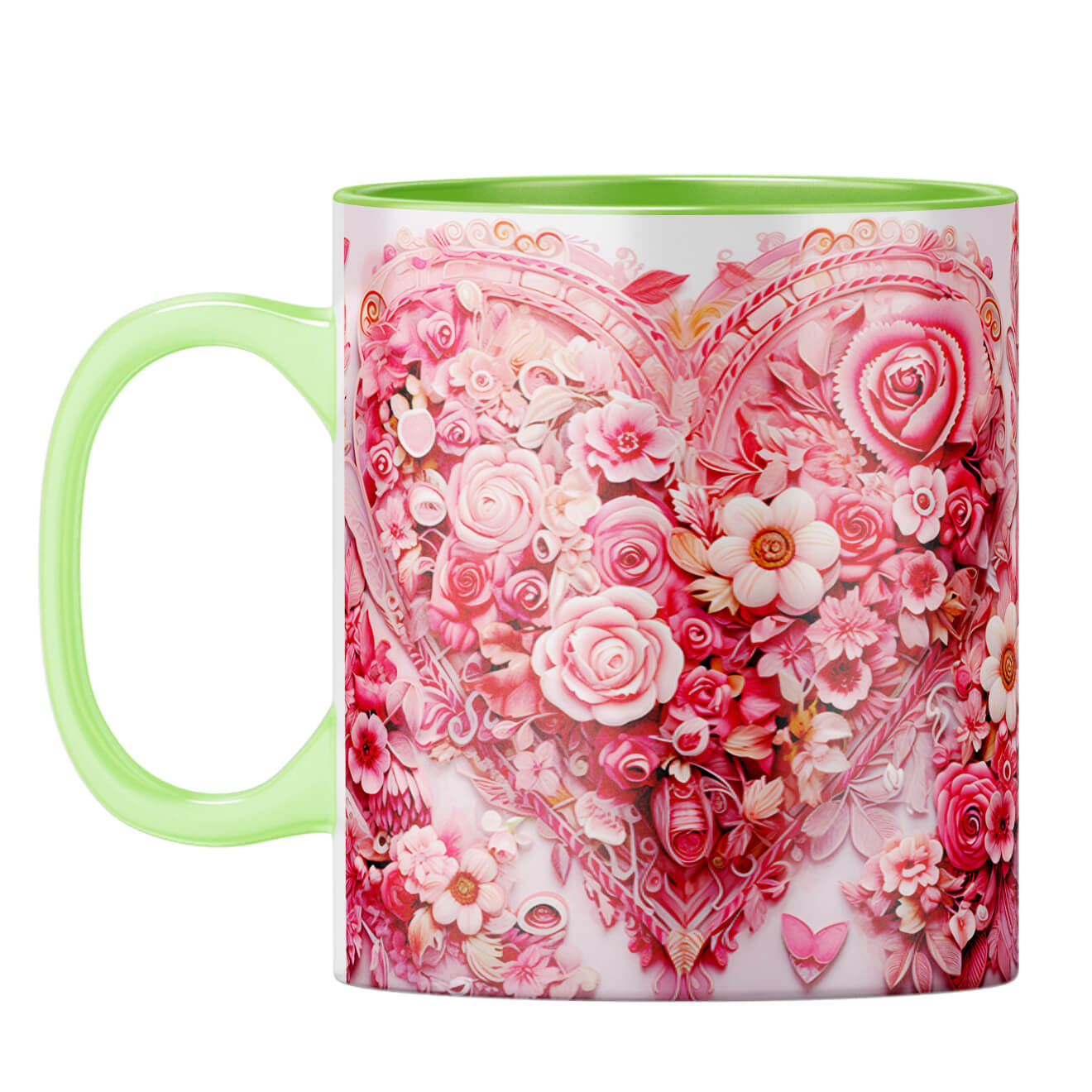 YuBingo Floral Love Coffee Mug Light Green
