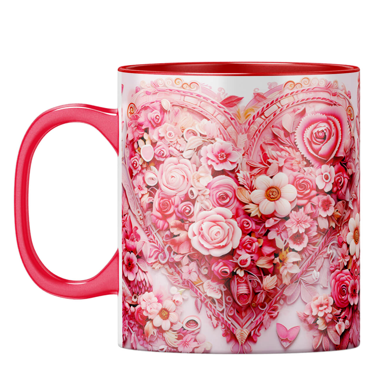 YuBingo Floral Love Coffee Mug Red