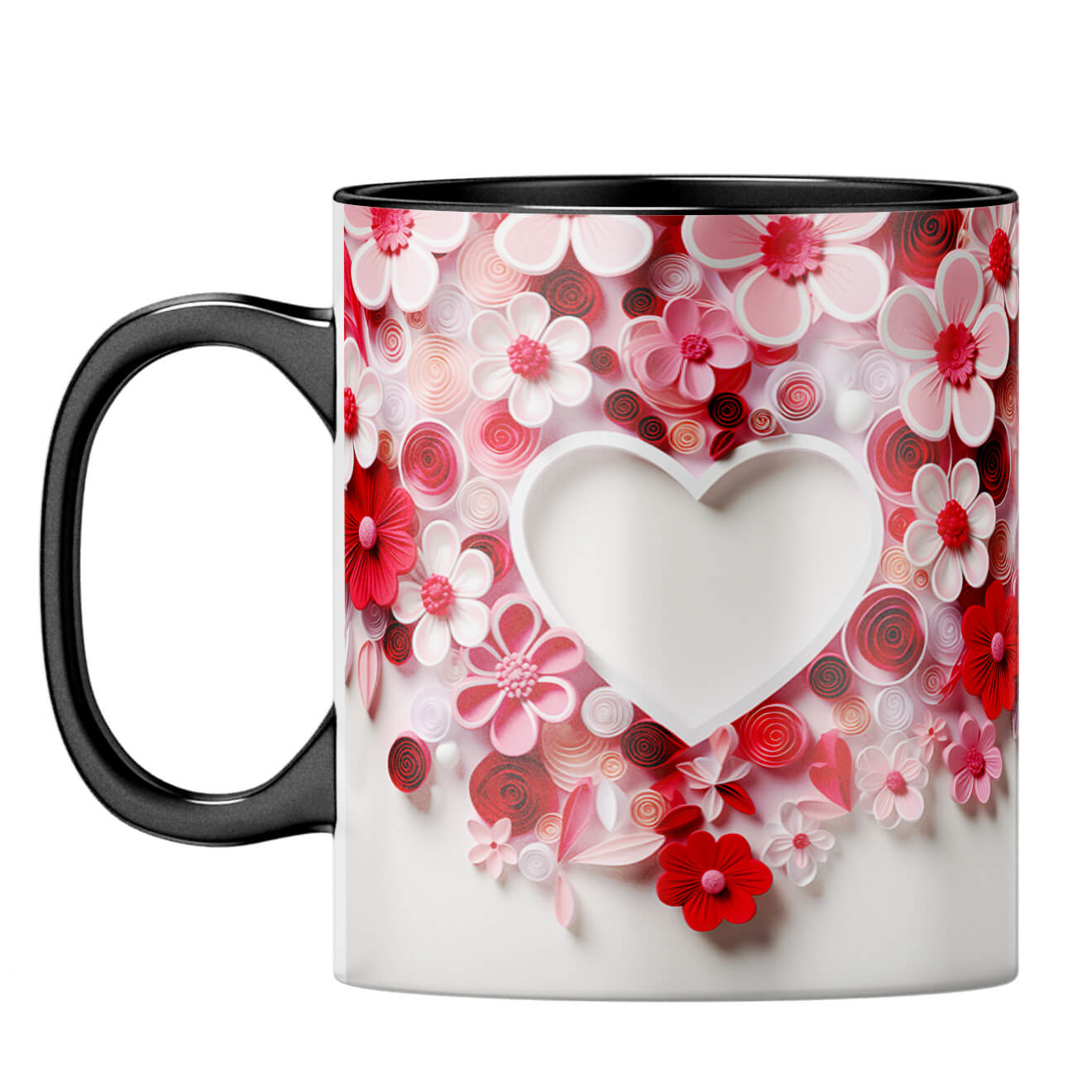 YuBingo Flowery Heart Symphony Coffee Mug Black