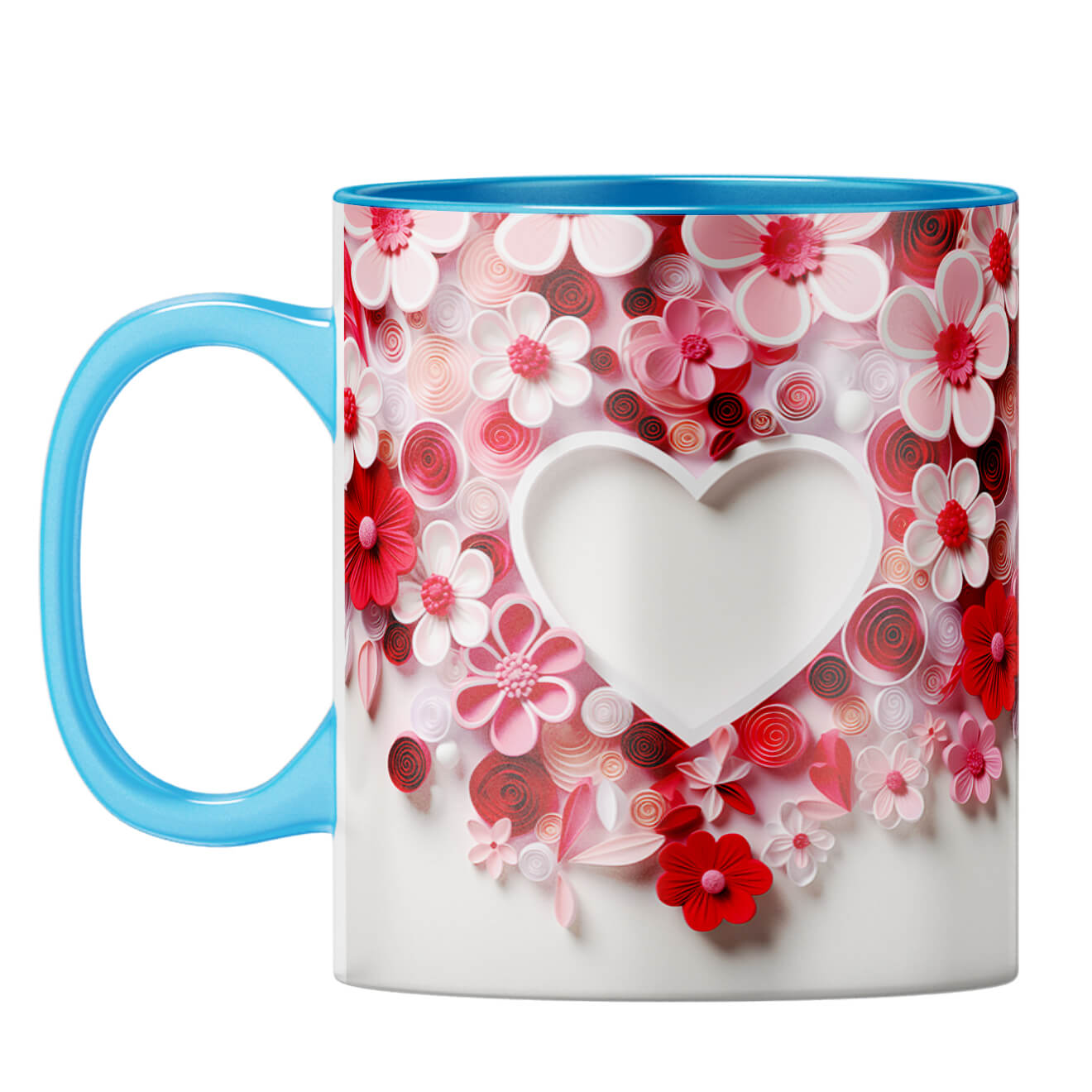 YuBingo Flowery Heart Symphony Coffee Mug Light Blue