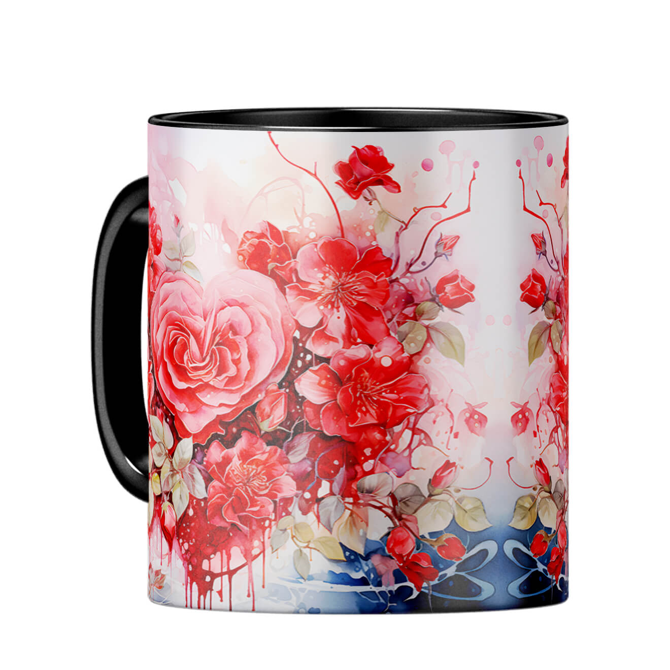 YuBingo Flowery Hearts Elegance Coffee MugC-Black