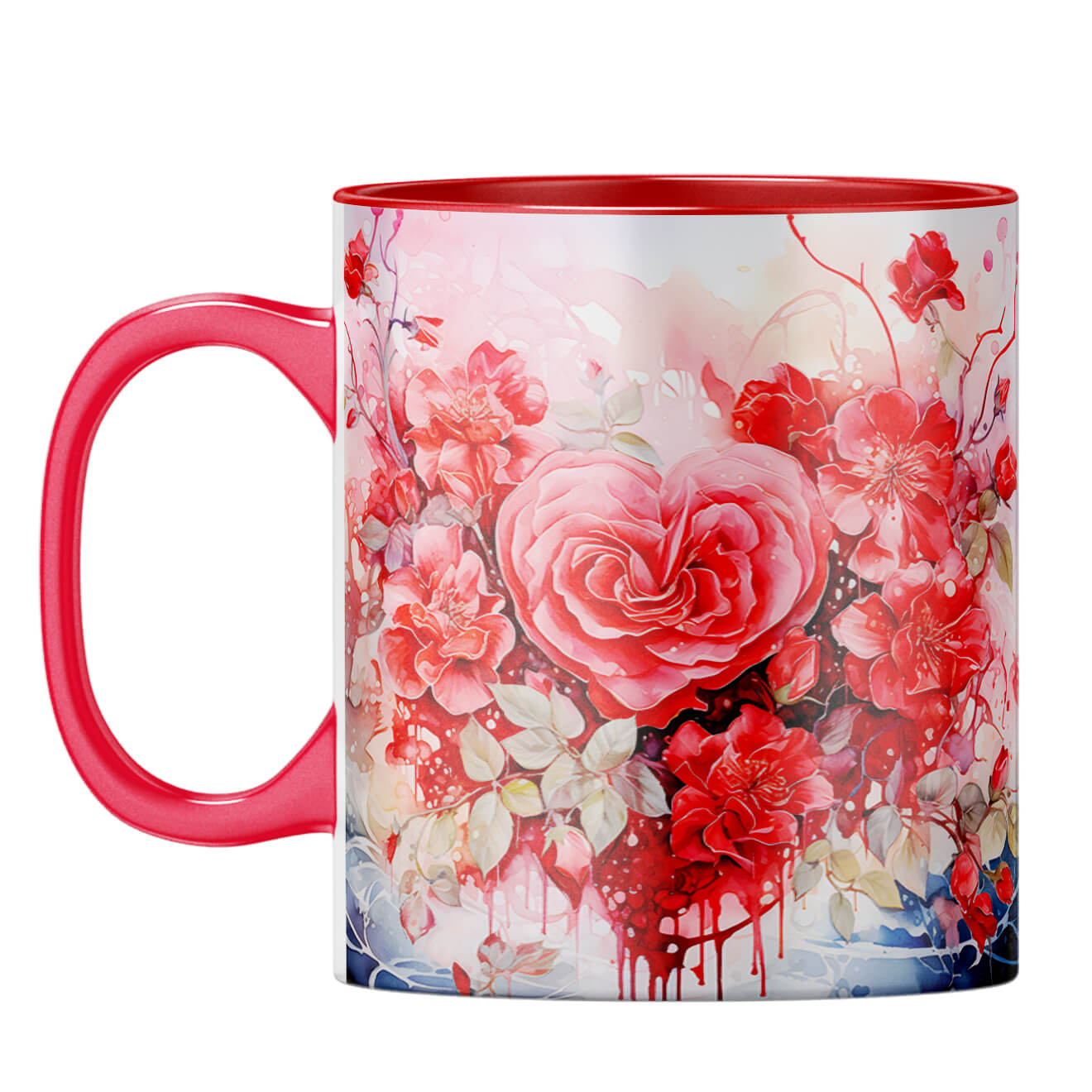 YuBingo Flowery Hearts Elegance Coffee Mug Red