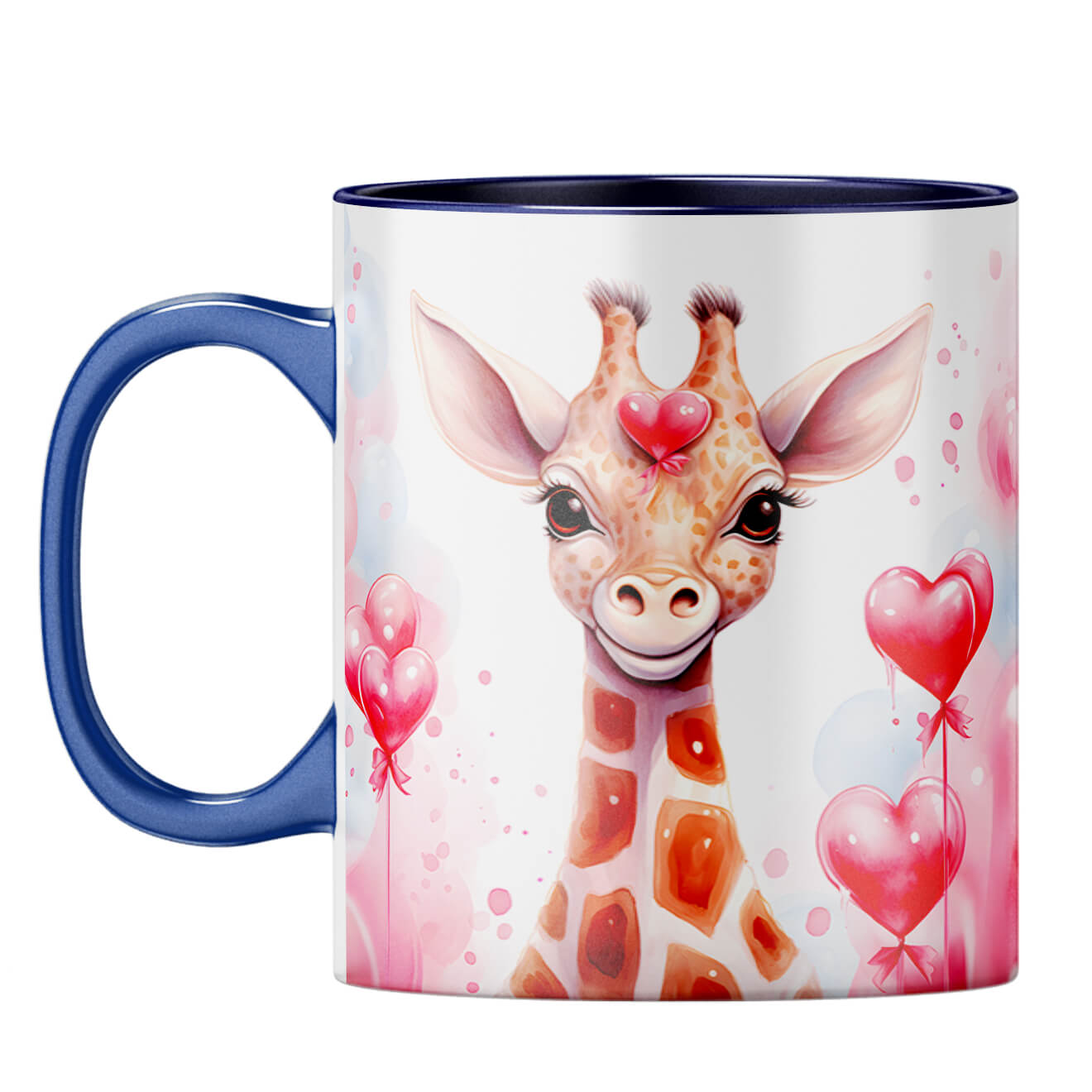 YuBingo Giraffe Heart Whispers Coffee Mug Dark Blue