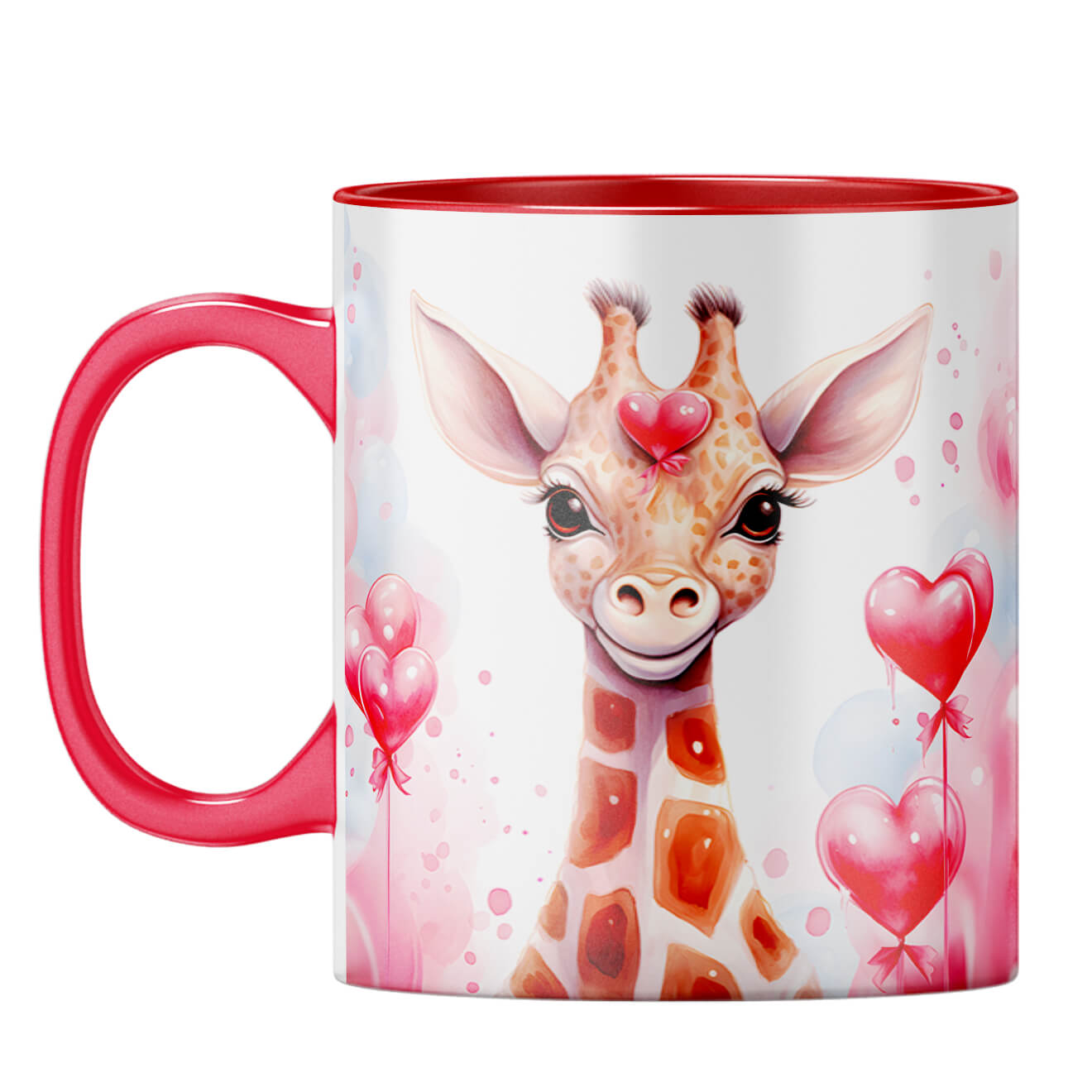 YuBingo Giraffe Heart Whispers Coffee Mug Red