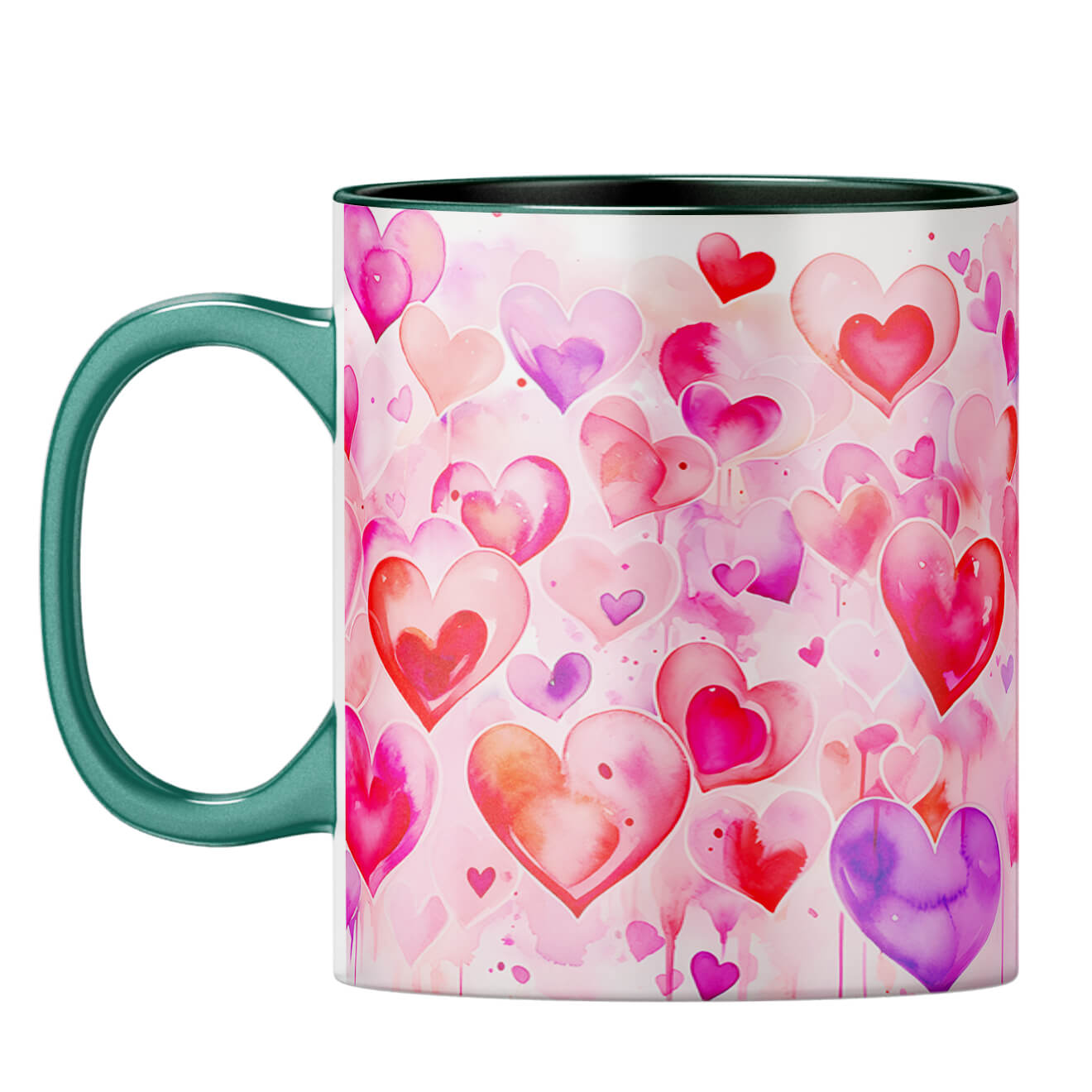 YuBingo Hearts and Hearts Melody Coffee Mug Dark Green