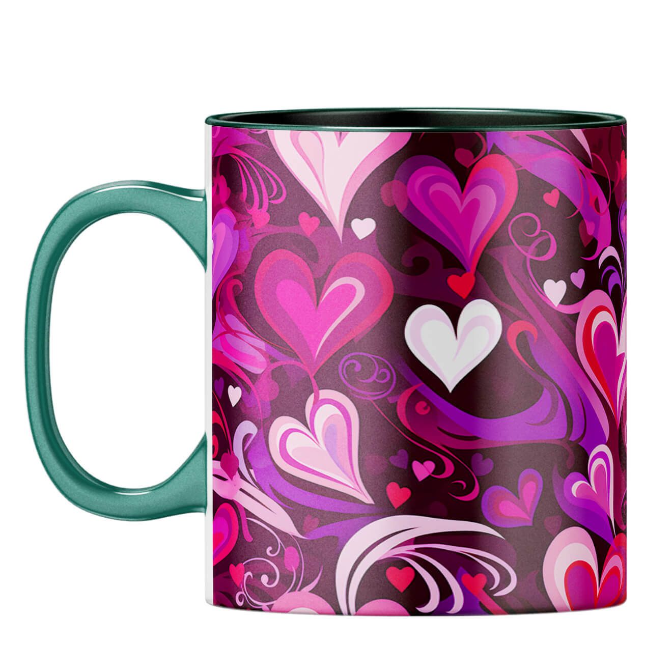 YuBingo Hearts Symphony Coffee Mug Dark Green