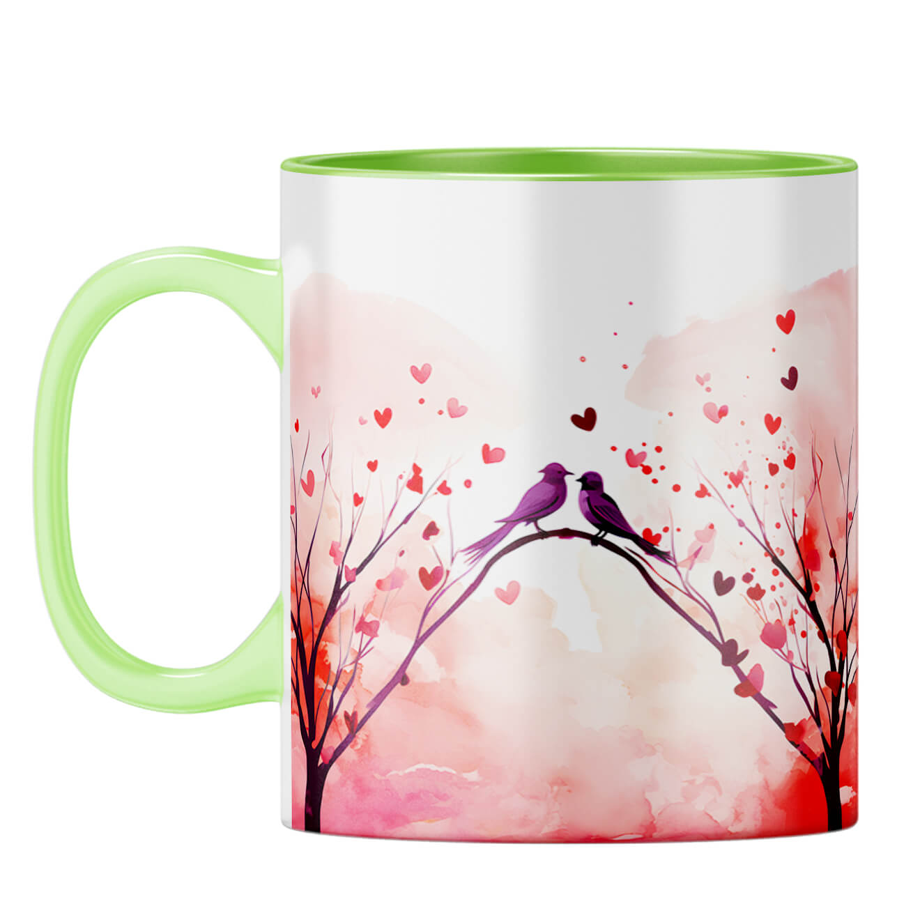YuBingo Loving Birds Serenade Coffee Mug Light Green