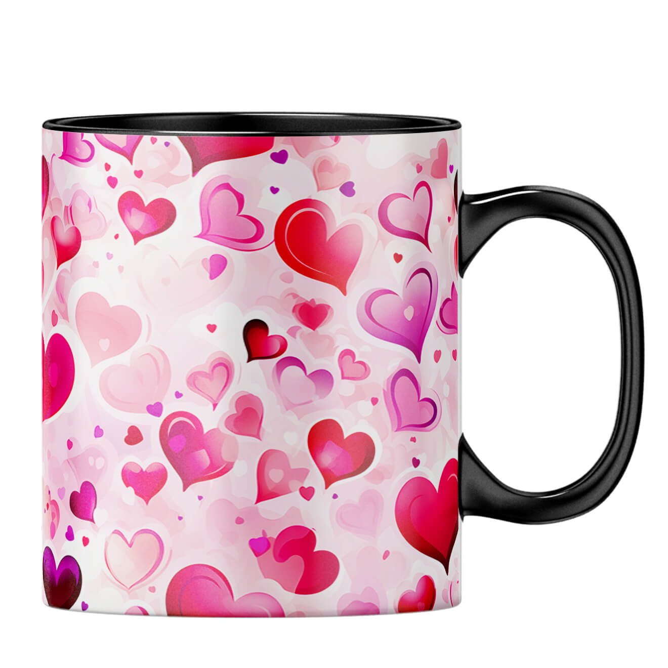 YuBingo Loving Hearts Duet Coffee MugB-Black