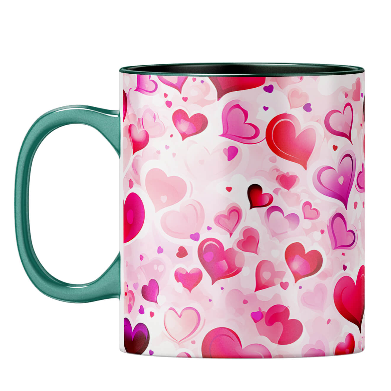 YuBingo Loving Hearts Duet Coffee Mug Dark Green