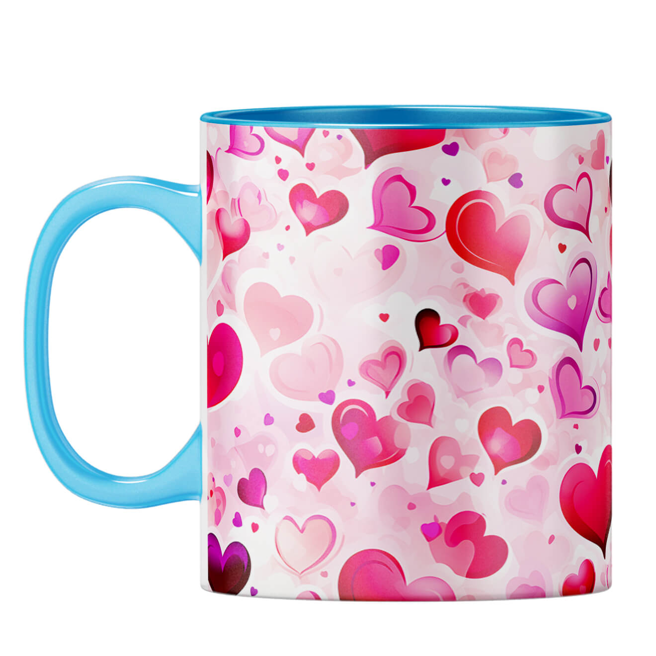 YuBingo Loving Hearts Duet Coffee Mug Light Blue