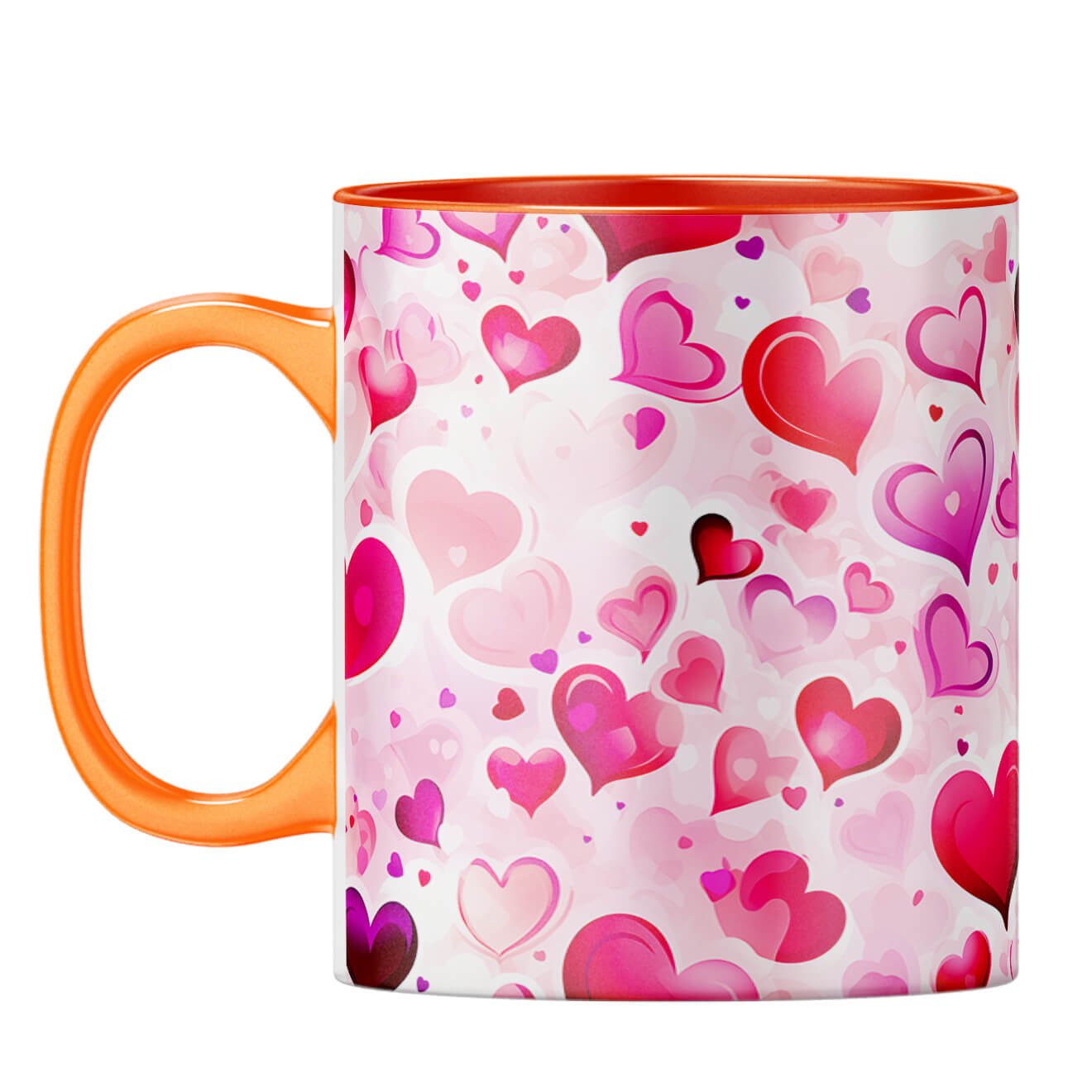 YuBingo Loving Hearts Duet Coffee Mug Orange