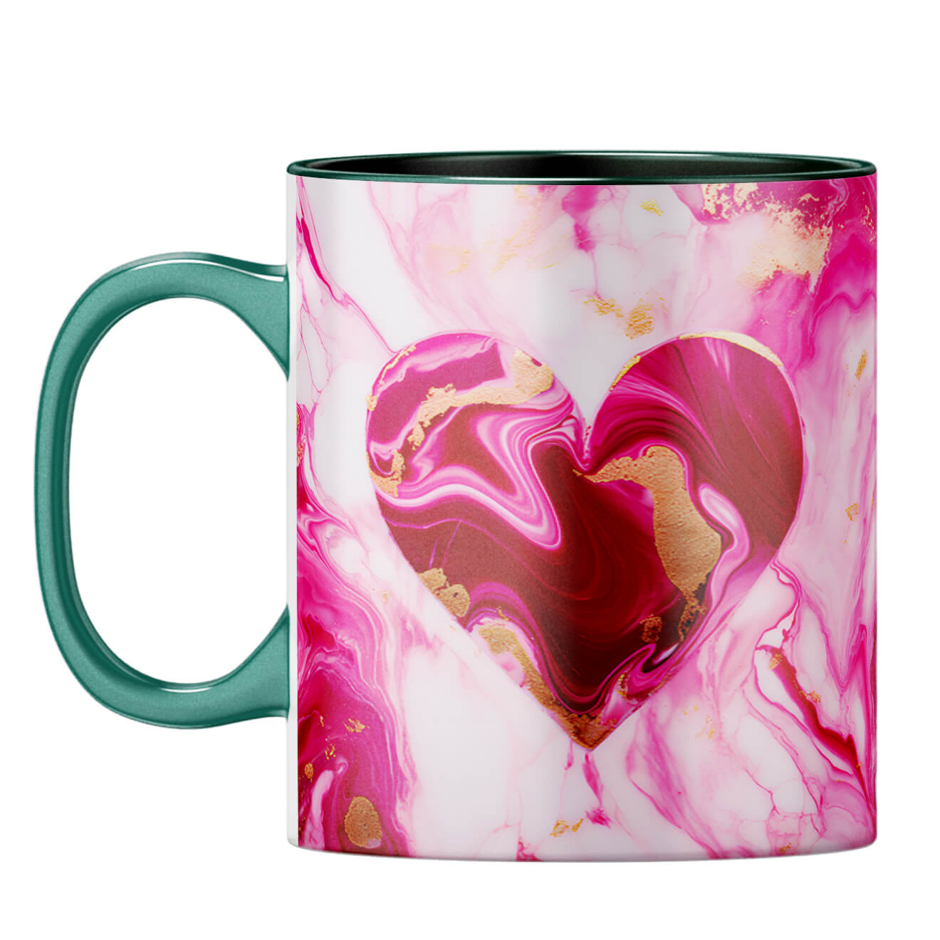 YuBingo Marble Heart Melody Coffee Mug Dark Green