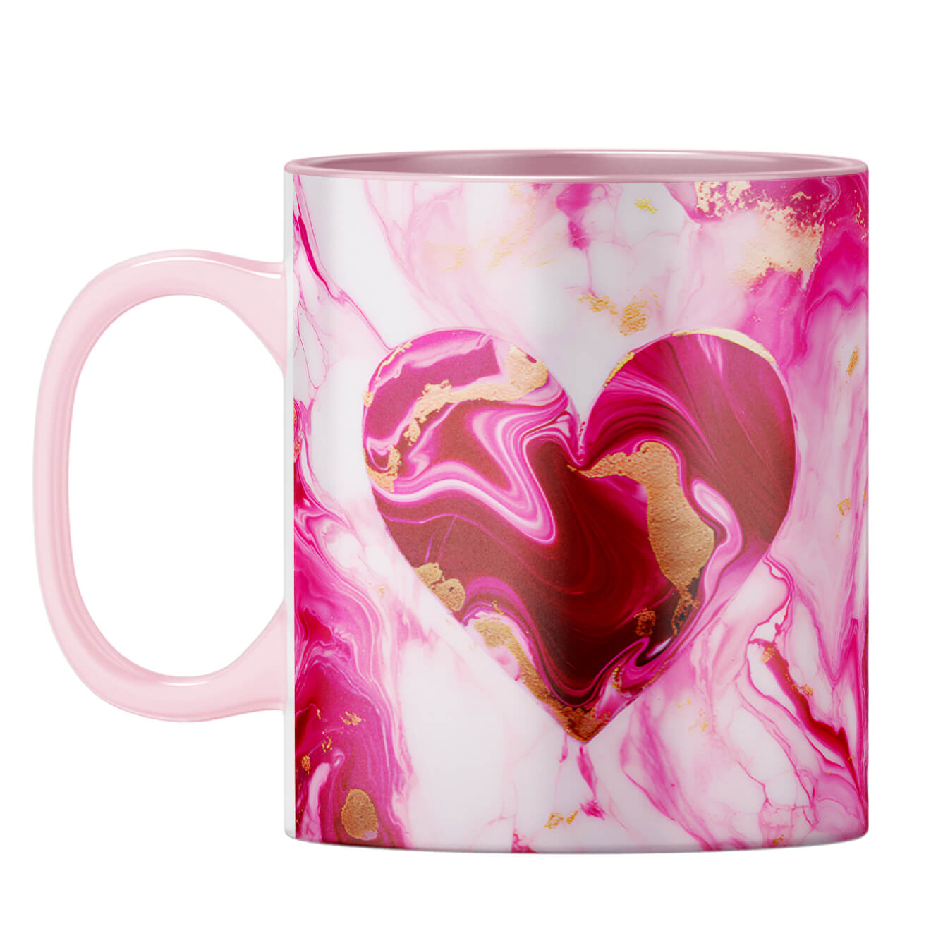 YuBingo Marble Heart Melody Coffee Mug Pink