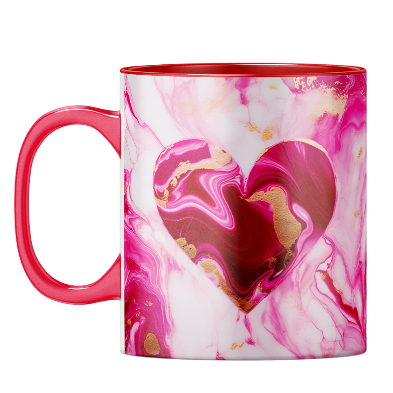 YuBingo Marble Heart Melody Coffee Mug Red