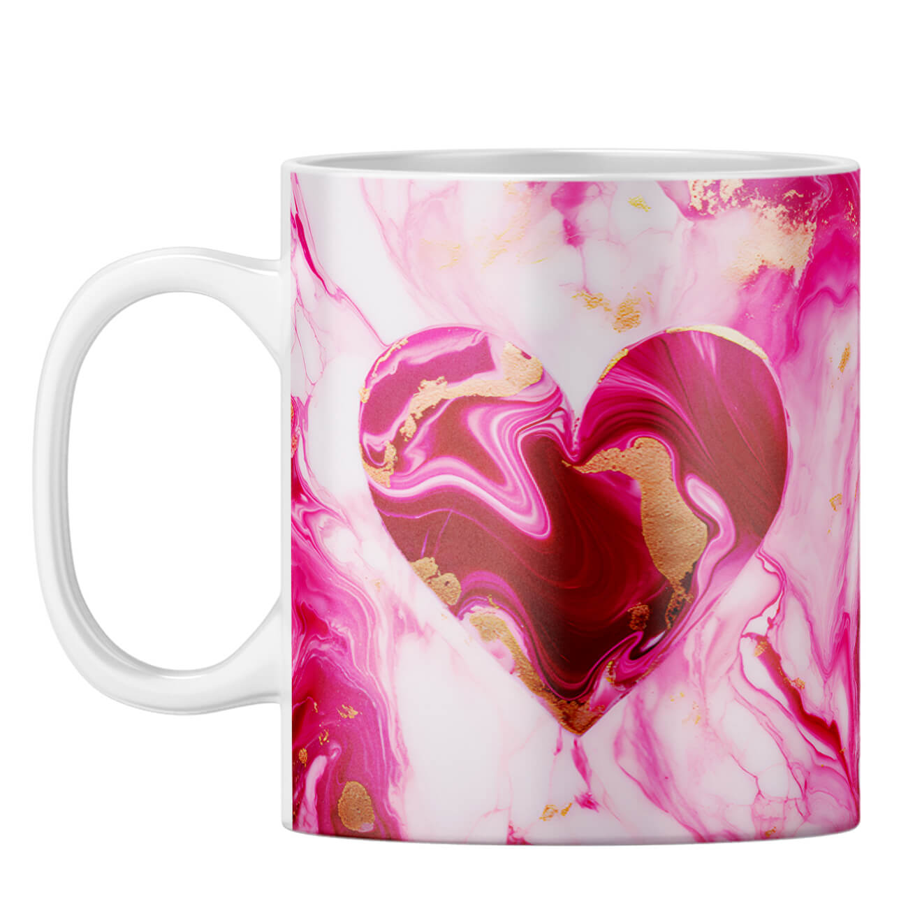 YuBingo Marble Heart Melody Coffee Mug White
