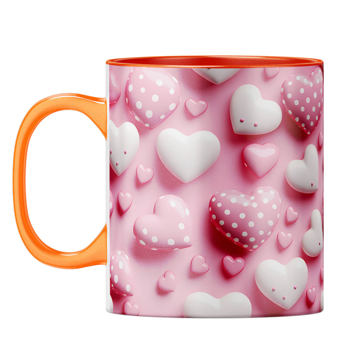 YuBingo Pink Hearts Harmony Coffee Mug Orange