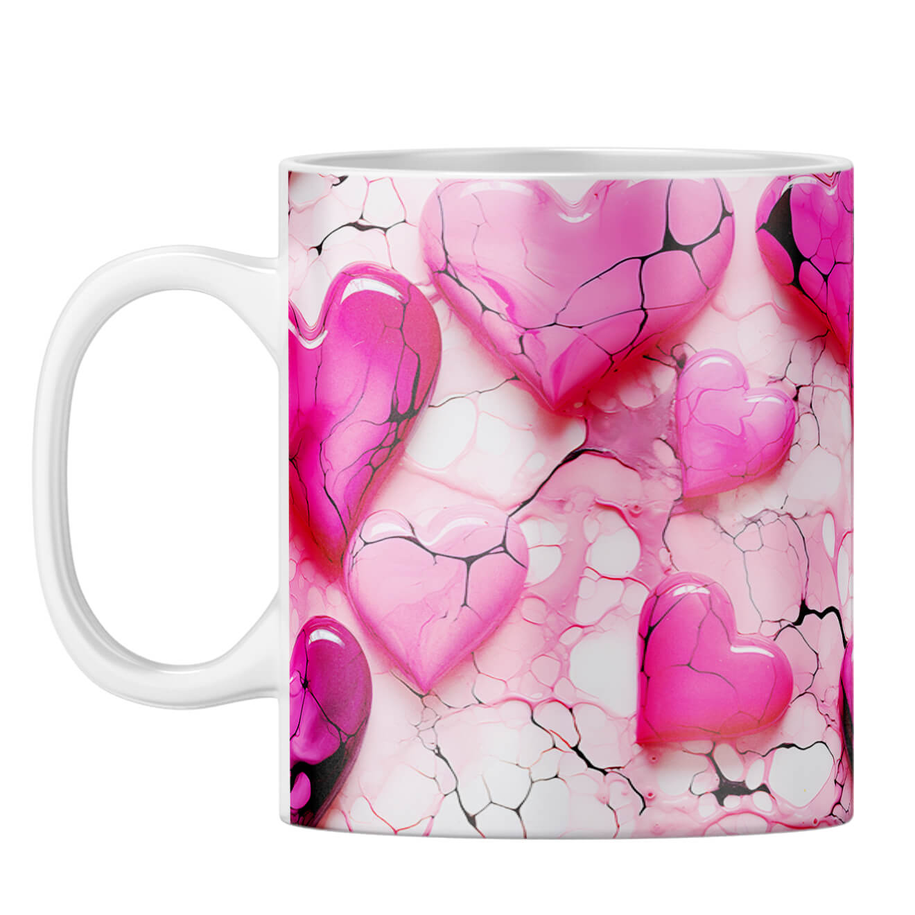 YuBingo Pinky Hearts Affection Coffee Mug White