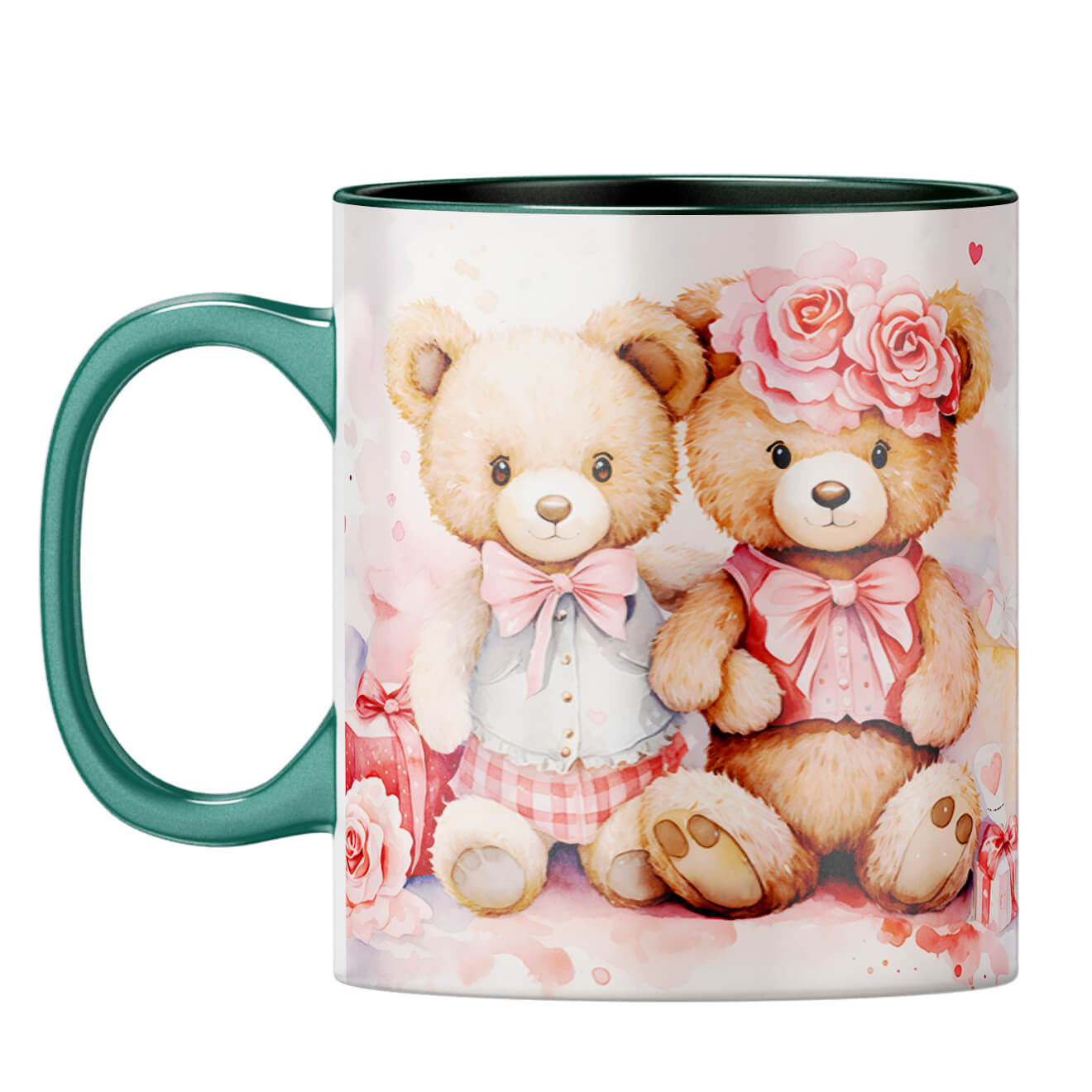 YuBingo Teddy Couple Fantasy Coffee Mug Dark Green