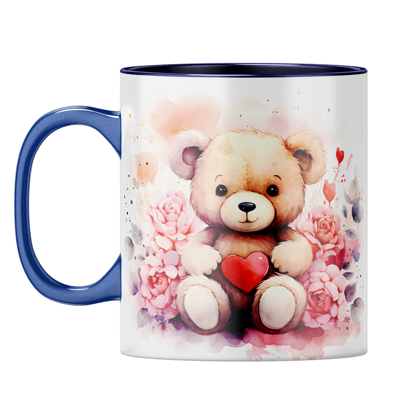 YuBingo Teddy Heart Serenade Coffee Mug Dark Blue