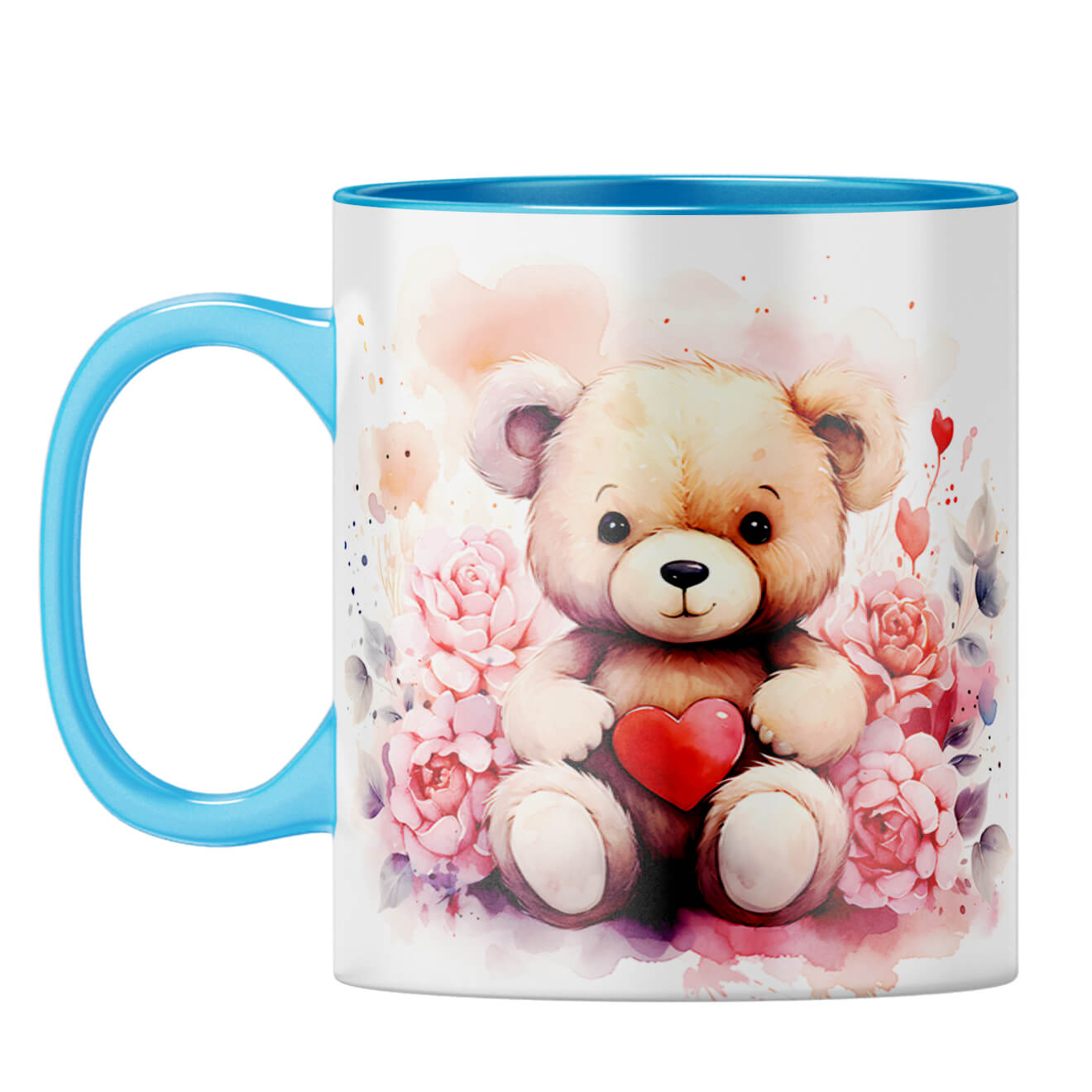 YuBingo Teddy Heart Serenade Coffee Mug Light Blue