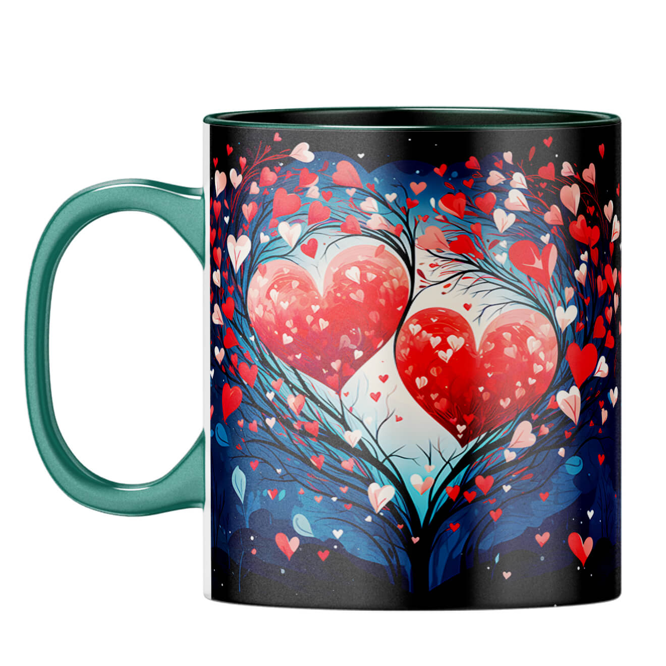 YuBingo Tree of Love Symphony Coffee Mug Dark Green
