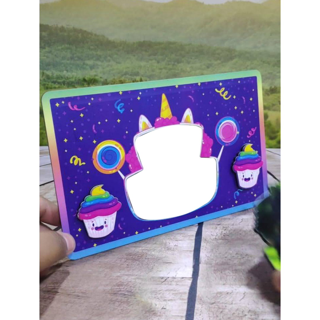 Unicorn Cake Design Magnetic Frame