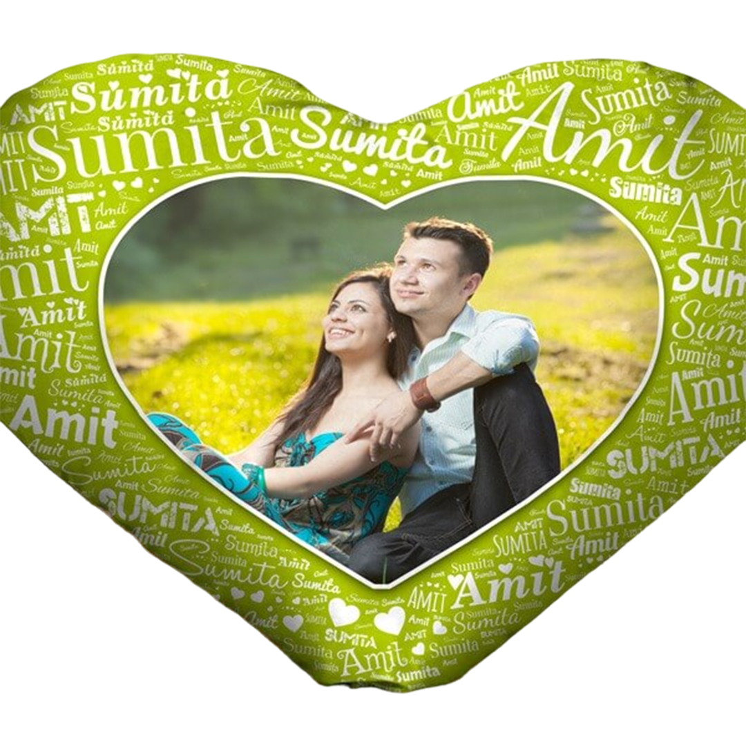 Heart Shape Name Mosaic Cushion