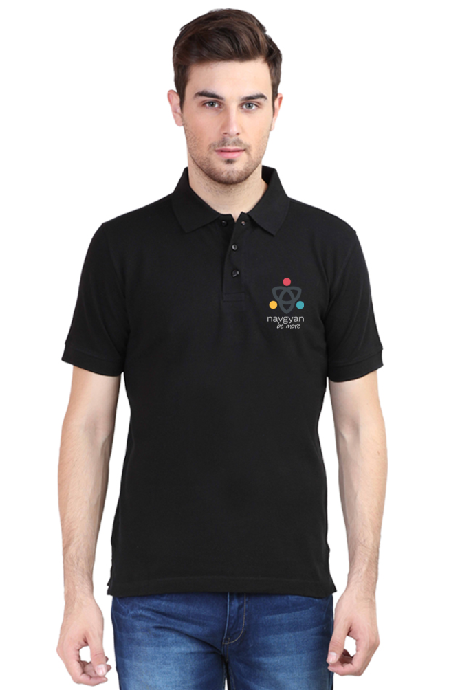 Polo Neck T-Shirt with Embroidered Navgyan Logo