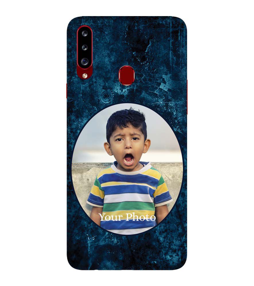 A0508-Photo on Blue Back Cover for Samsung Galaxy A20s