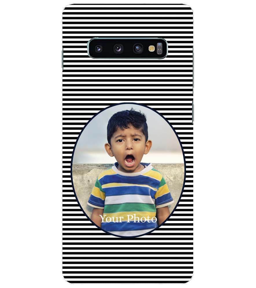 A0509-Stripes and Photo Back Cover for Samsung Galaxy S10+ (Plus with 6.4 Inch Screen)