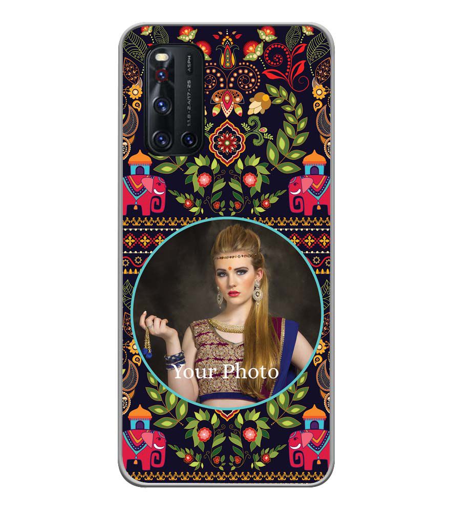 A0514-Mughal Pattern Photo Back Cover for Vivo V19