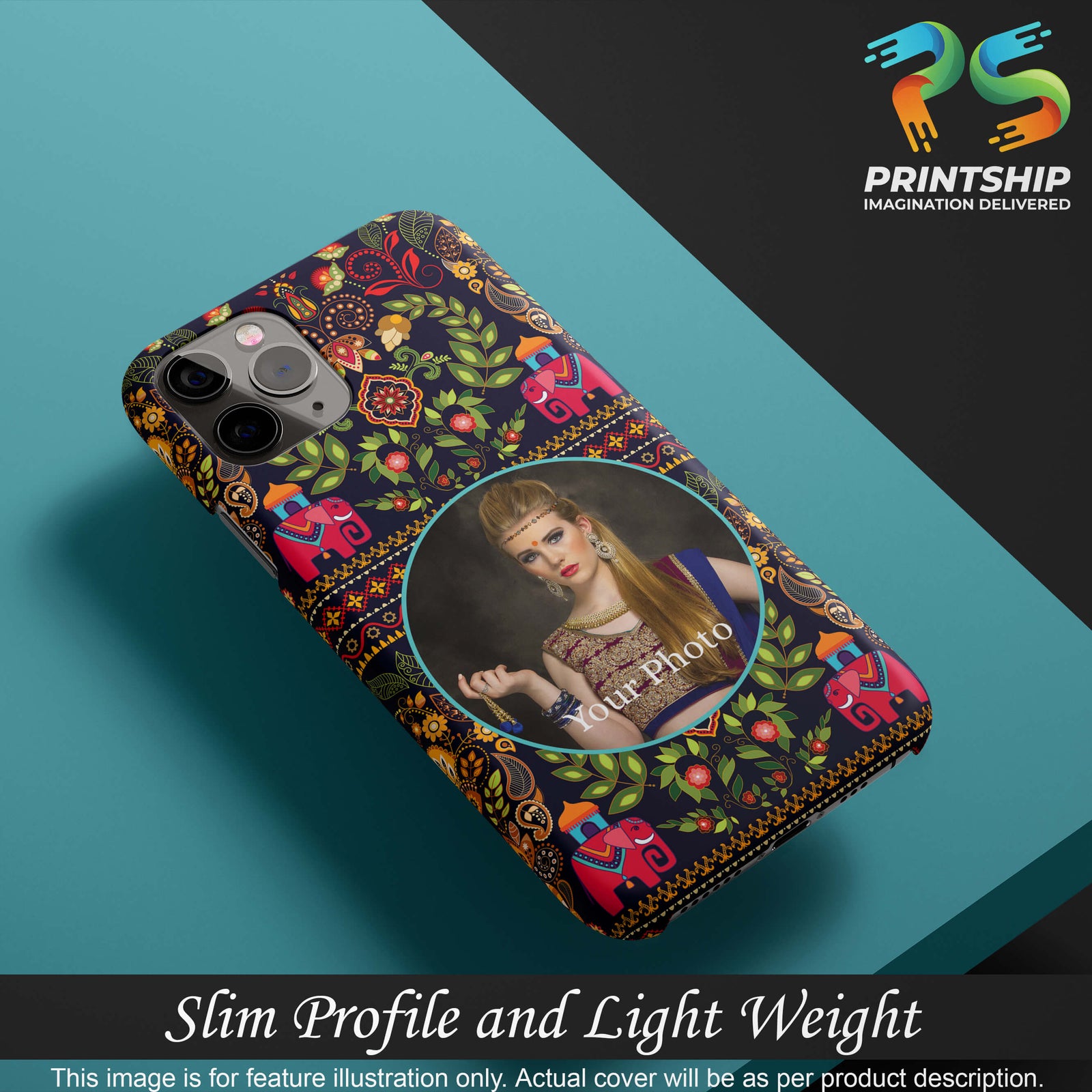 A0514-Mughal Pattern Photo Back Cover for Vivo Z1 Pro-Image4
