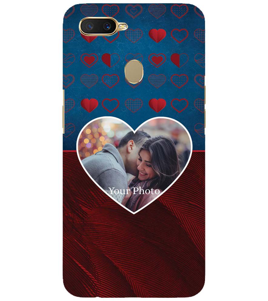 A0517-Blue Hearts Photo Back Cover for Oppo A12