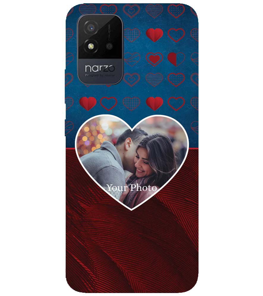 A0517-Blue Hearts Photo Back Cover for Realme Narzo 50i