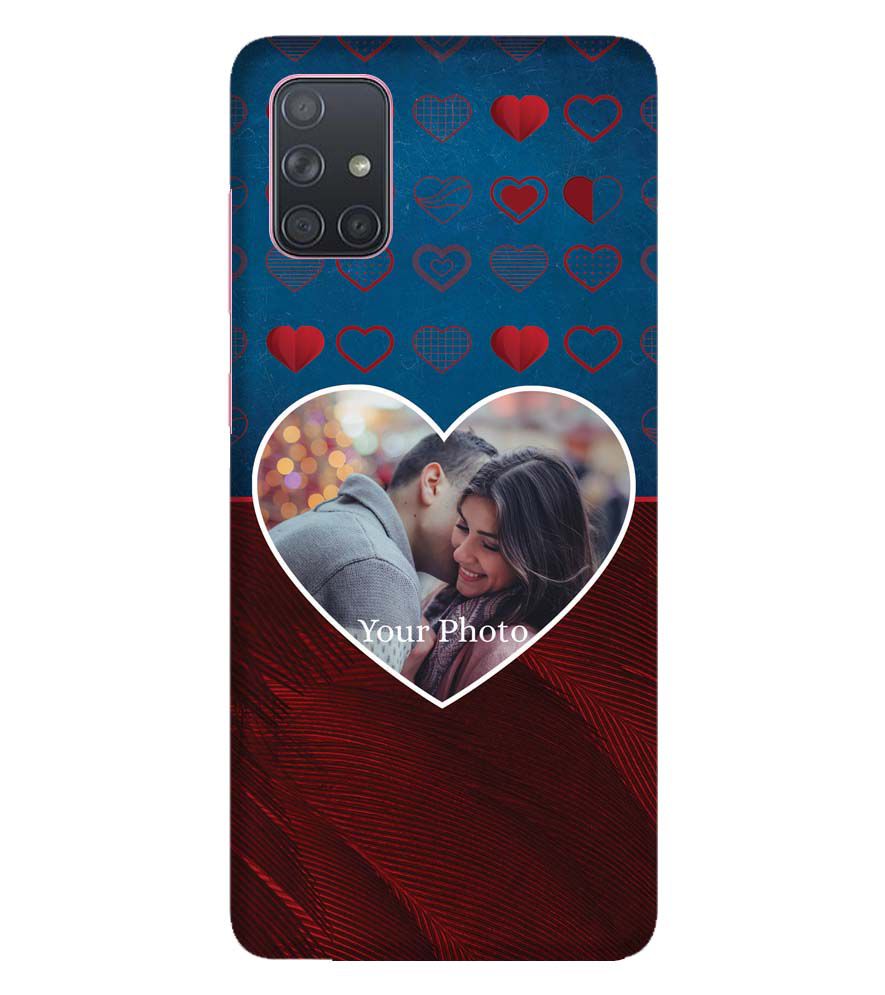 A0517-Blue Hearts Photo Back Cover for Samsung Galaxy A71