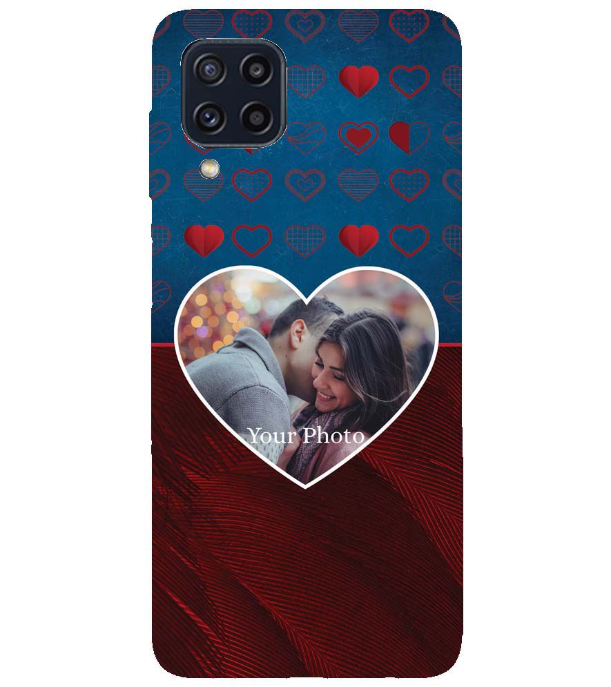 A0517-Blue Hearts Photo Back Cover for Samsung Galaxy M32 Prime