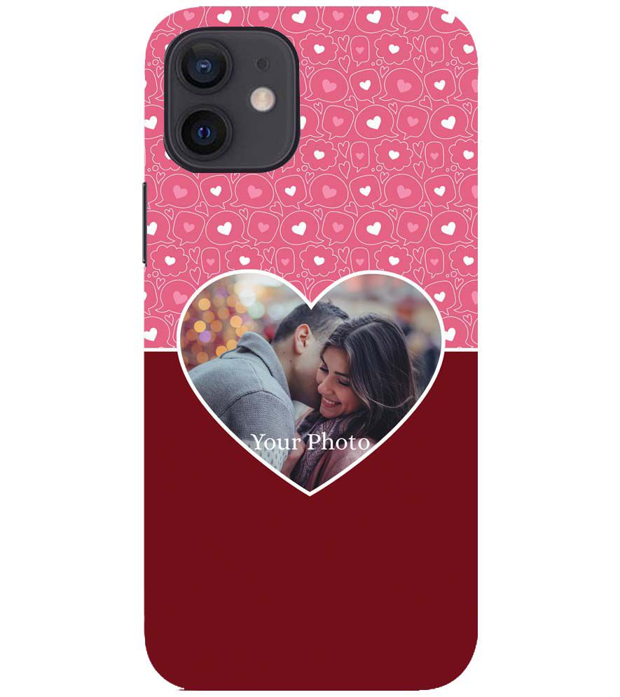 A0518-Pink Hearts Photo Back Cover for Apple iPhone 12