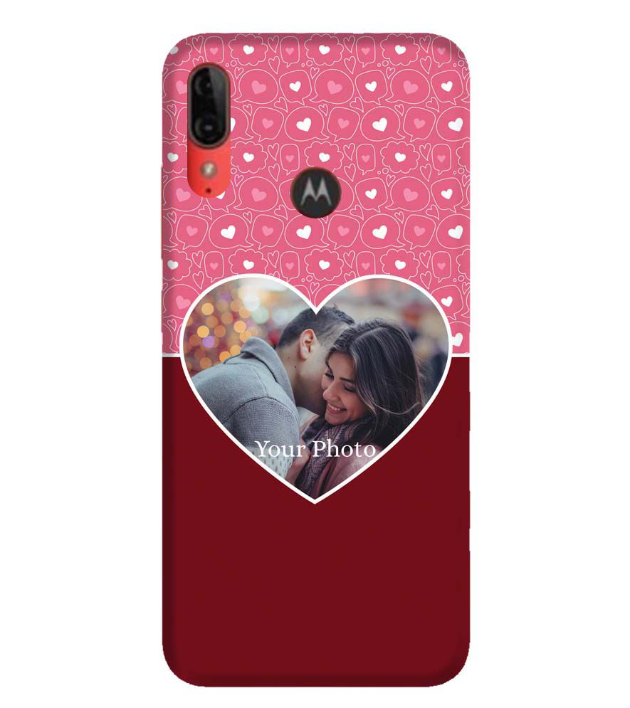 A0518-Pink Hearts Photo Back Cover for Motorola Moto E6s