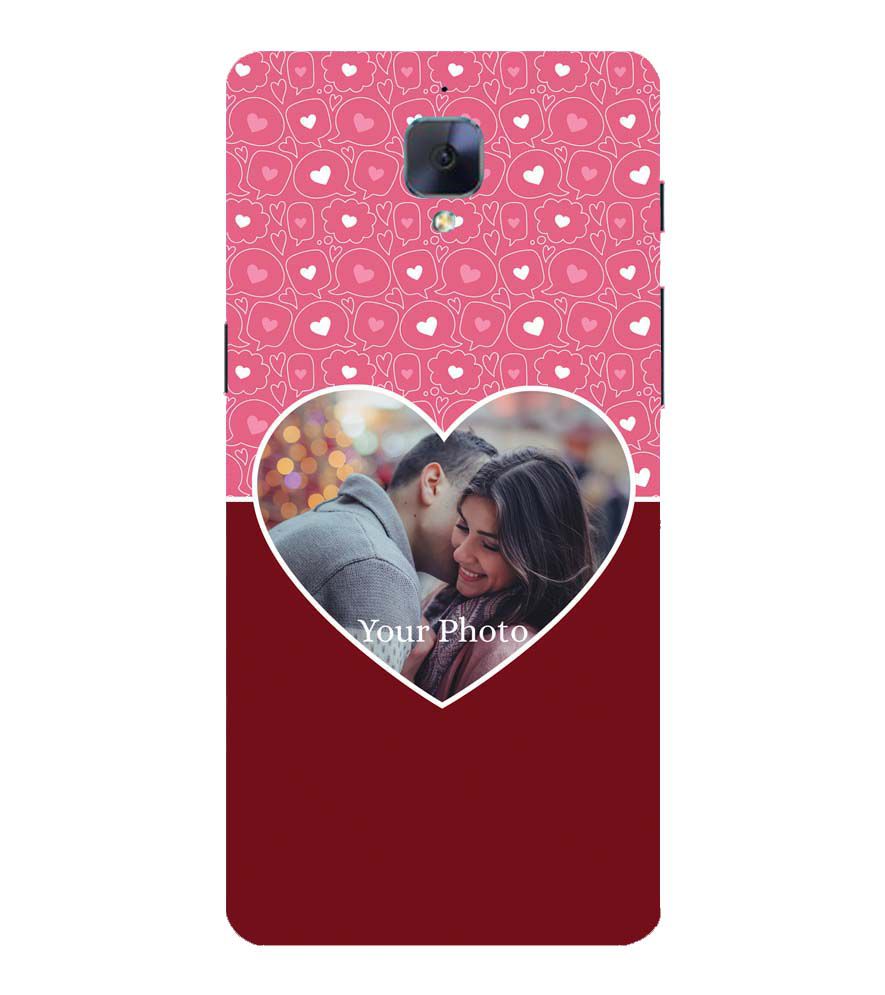 A0518-Pink Hearts Photo Back Cover for OnePlus 3 and OnePlus 3T