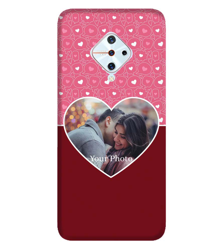 A0518-Pink Hearts Photo Back Cover for Vivo S1 Pro
