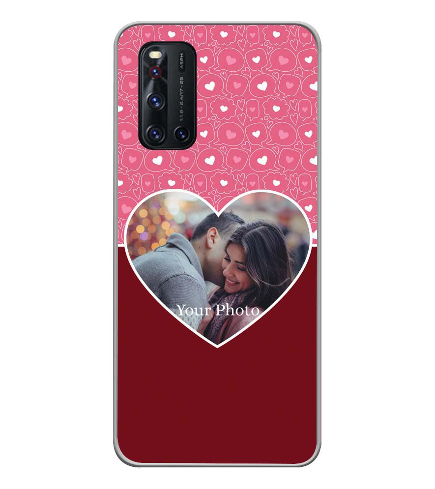 A0518-Pink Hearts Photo Back Cover for Vivo V19