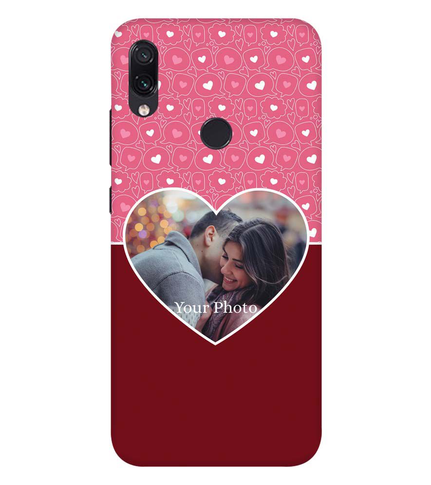 A0518-Pink Hearts Photo Back Cover for Xiaomi Redmi Note 7
