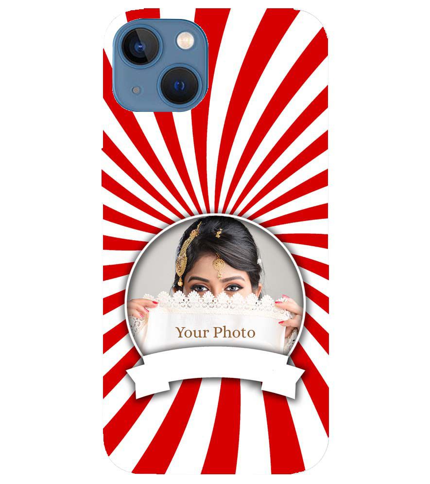 A0527-Red and White Frame Back Cover for Apple iPhone 13