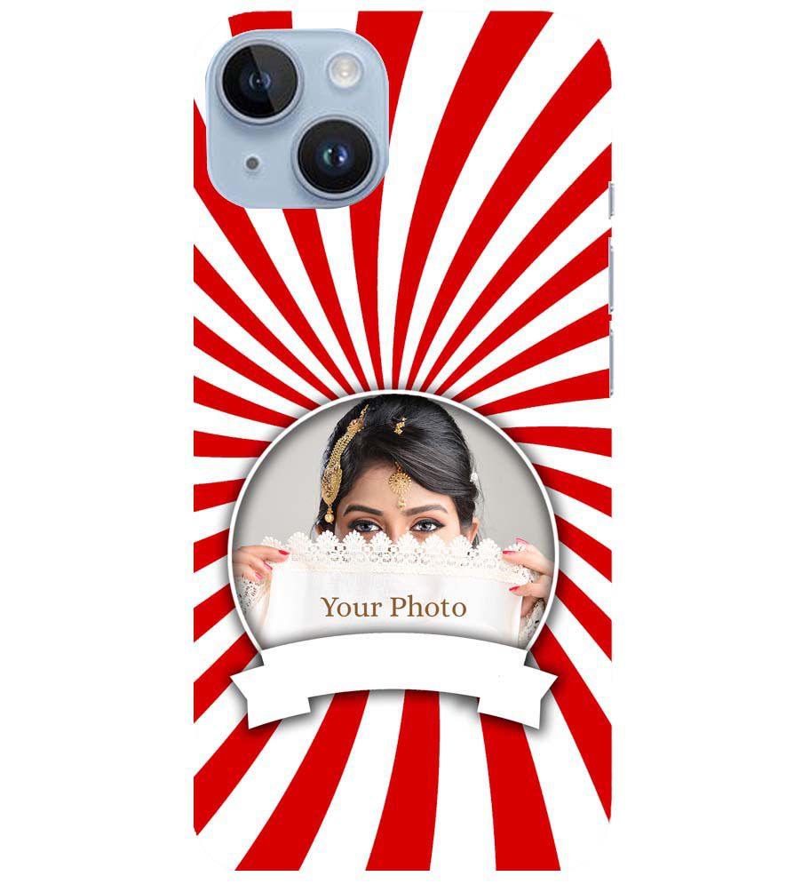 A0527-Red and White Frame Back Cover for Apple iPhone 14