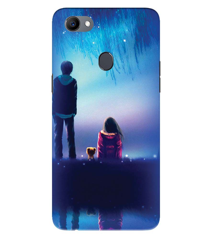 BT0106-A Girl And Boy With Blue Night Background Back Cover for Oppo F5 Plus