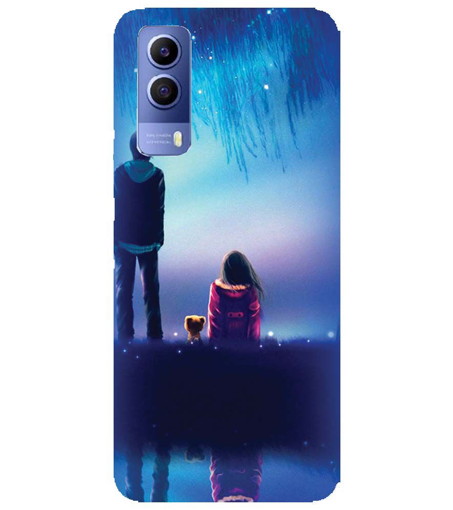 BT0106-A Girl And Boy With Blue Night Background Back Cover for vivo Y53s