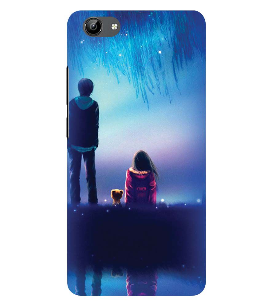 BT0106-A Girl And Boy With Blue Night Background Back Cover for Vivo Y71i