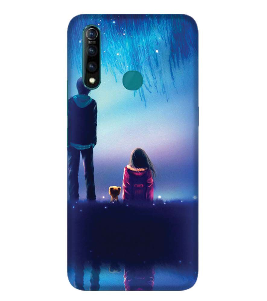 BT0106-A Girl And Boy With Blue Night Background Back Cover for Vivo Z1 Pro